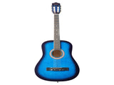 Blue 38-inch Round Acoustic Guitar with Picks, Strings, Capo, Case, Tuner, and Strap 85491227