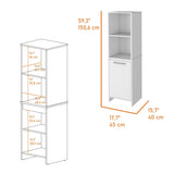 ZUN Danforth Pantry Cabinet, Single Door Cabinet, Four Shelves B128P148905