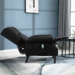 ZUN Black Massage Recliner Chair. Wingback Single Sofa with Vibration Massage, Heat, Push Back 10695854