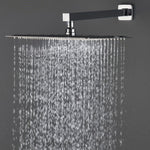 ZUN Bathroom Luxury Rain Mixer Combo Set Wall Mounted Rainfall Shower Head System Polished Chrome, W1932123650