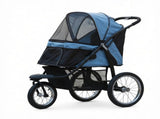 Blue 3-Wheel Pet Stroller for Small & Medium Dogs, Adjustable Canopy, Safety Tether, Storage 50323944