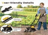 10 Amp Electric Tiller - 380 RPM Garden Cultivator with 4 Blades, 14" Working Width & Foldable 23475212