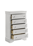 ZUN Blaze Modern Style 5-Drawer Chest Made with Wood in White B009P286633