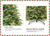 Artificial 7.5ft Green Christmas Tree with 1599 PE/PVC Mixed Branch Tips, 450L warm white led, 01106238