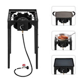 ZUN Outdoor Camp Stove High Pressure Propane Gas Cooker Portable Cast Iron Patio Cooking 41519182