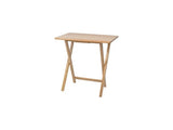 Modern Indoor Folding Tray Table Set of 2, Natural Finish, Solid Rubberwood, 19 x 14.5 x 26 79459627