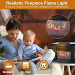 ZUN Electric Fireplace Heater 800W Artificial Flame Stove Heater with Accurate Digital Thermostat Timer 26779855