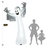 Spooky Halloween Inflatable Ghost - 12 ft Tall with LED Lights, Waterproof Fabric, Spikes/Ropes for 14097654