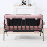 The 53-inch pink sofa offers a spacious layout in the small apartment, easily handling various W3371P309474