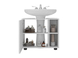 Storage Cabinet 24.4" H, 1 Door, 4 Shelves, 2 Legs, White - Bathroom B097P395910