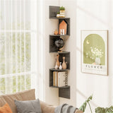 5-layer Oak wall mounted corner stand/bookshelf 84734243