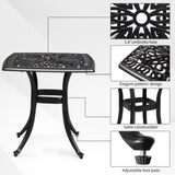 Outdoorr Cast Aluminum Square Table, End Table Side Table for Paio Backyard Pool, Cast Aluminum 77435068