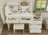 Fashion Vanity Desk with Mirror Lights for Makeup Cushioned Chair, Vanity Mirror with Lights 28245487