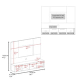 Vance 56" Wide Floating Entertainment Center with Two Cabinets , Four Shelves, Cable Management B070P286465