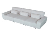 Modern Corduroy 3-Seater Sofa with 3 Throw Pillows, Deep Seat Couch with Soft Ribbed Upholstery and 72564124