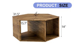 ZUN Hexagonal MDF coffee table, characteristic wood grain pattern stickers, multi-hole design to give W1512P271096