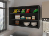 Black Wall Cabinet with Open Storage B062P252209