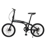 ZUN CamPingSurvivals 20in 150kg High Carbon Steel Foldable Commuter Bicycle Black 55180188