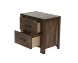 Oak Finish 1pc Nightstand Wooden Bedside Table 2x Drawers Storage Bedroom Furniture B011P244397
