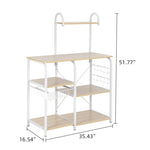 ZUN Light Beige Kitchen Baker's Rack Utility Storage Shelf 35.5" Microwave Stand 4-Tier 3-Tier Shelf for 89863865