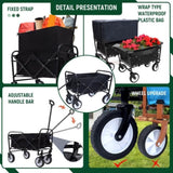 ZUN Multi-use Bag Collapsible Foldable Wagon Cart Beach Wagon Heavy Duty Utility Cart Utility Wagon 72422065