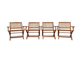 Foldable Patio Dining Set, 4 Folding Chairs, Indoor and outdoor universal, Teak W495P190465