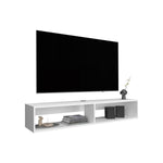 ZUN TV Stand 10.4" H, with 2 Shelves, White B097P250855