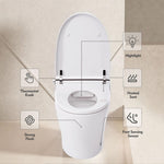 ZUN Heated Seat Smart Toilet without Bidet, Upmarket Compact Dual Flush Toilet 1/1.28 GPF, Tank less 46706017