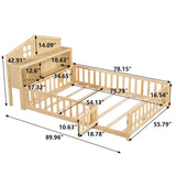 Headboard Storage Cabinet for Full-size Montessori Floor Bed Natural,Freely collocation W1716P181579