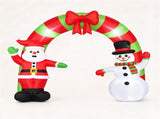 10 FT Christmas Inflatable Archway with Santa & Snowman, Built-in LED Lighted Blow Up Arch for Yard 36327169