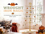 6ft Gold Iron Christmas Tree with Snowflake Top, PVC Everyday Decor Tree 72612651