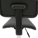 Saddle Shape Adjustable Salon Stool with Back Black 77528035