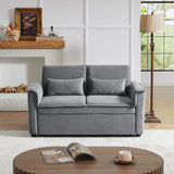 Modern Fabric Convertible Loveseat Sleeper Sofa Couch with Adjustable Backrest, 2 Seater Sofa With W1123P283618