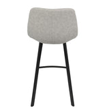 Outlaw Industrial Counter Stool in Black with Grey Faux Leather by LumiSource - Set of 2 B202P222418