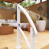 White Step Metal Handrails for Outdoor Steps Stair Railing 82216410