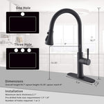 ZUN FLG Touch-On Kitchen with Pull Down Sprayer Single Handle Brass Touch Activated Kitchen Sink W1932126990