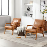 ZUN COOLMORE Modern Accent Chair, Solid Wood Padding Lounge Armchairs With One pillow for Living Room, W395P201462