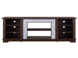 TV Media Stand with with Faux Stacked Stone Surround, Modern Entertainment Console with Open Storage 52124914
