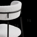 ZUN dining chairs set of 2 white , medieval modern dining chairs, teddy velvet chairs with metal legs, W1727P229055