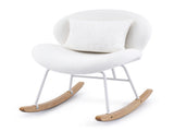 25.59"W x 33.66"D x 29.53"H Indoor Teddy Fabric Rocking Chair, Soft Fluffy Lounge Rocker with White 73370403