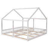 Twin Size House Platform Beds,Two Shared Beds, White WF296300AAK