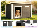 34" x 20" x 25" Outdoor Dog House with Sloped Asphalt Roof, Elevated Floor & Openable Roof 83784914