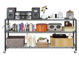 3-tier, adjustable shelf spacing, with adjustable feet and wheels, iron display stand, 117*45*104cm, 71657216