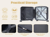20 Inch ABS Hard Shell Carry On Luggage, Upgraded Crack-Resistant Iron Telescopic Handle, Built-in W2787P535345