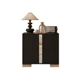 Elegant Nightstand with Metal Handle, Mirrored Bedside Table with 2 Drawers for Bedroom, Living 22446657