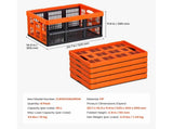 Plastic Collapsible Storage Bins, 45L Set of 6, Stackable Folding Crates with Handles, Supports 33 25036340