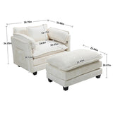 55.32*39.76" Oversized Sofa Indoor,Portable ottoman,Boucle Single Sofa Bed with Wider seat,Double W2715P269740