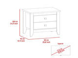 Windsor 2-Drawer Nightstand White B06280041