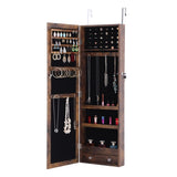 ZUN Fashion Simple Jewelry Storage Mirror Cabinet Can Be Hung On The Door Or Wall 70990180