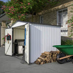 ZUN 8 x 6 ft Outdoor Storage Shed, All Weather Metal Sheds with 2 Lockable Doors, Tool Shed for Garden, W2505P163543